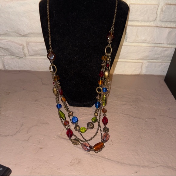 NWT Lia Sophia Multi Strand Multi Color Necklace - Picture 5 of 5